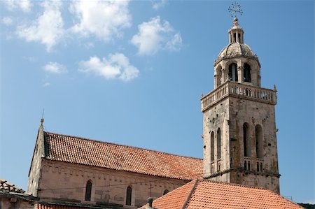 Cathedral detail in old medieval town Korcula. Croatia, Dalmatia region, Europe. Photographie de stock - Aubaine LD & Abonnement, Code: 400-05134165