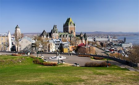 small town quebec - Cityscape of Quebec City with Chateau Frontenac. Spring. Stock Photo - Budget Royalty-Free & Subscription, Code: 400-05134186