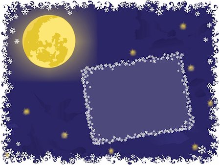 simsearch:400-05023537,k - moon on night christmas sky. vector backgrounds Photographie de stock - Aubaine LD & Abonnement, Code: 400-05134218