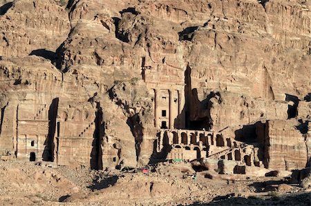 simsearch:400-05033205,k - Petra Tombs - Nabataeans capital city (Al Khazneh) , Jordan.Roman Empire period. The Silk Tomb and Urn Tomb. Photographie de stock - Aubaine LD & Abonnement, Code: 400-05134455