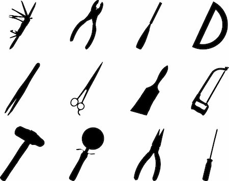 silhouette as carpenter - Set icons. Tools. Similar images can be found in my gallery. Stock Photo - Budget Royalty-Free & Subscription, Code: 400-05134602