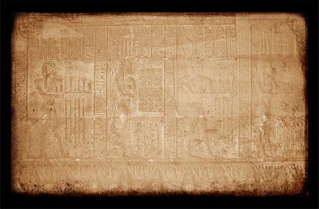 egyptian hieroglyphs color - Egyptian sings on the wall, grunge background Stock Photo - Budget Royalty-Free & Subscription, Code: 400-05134715