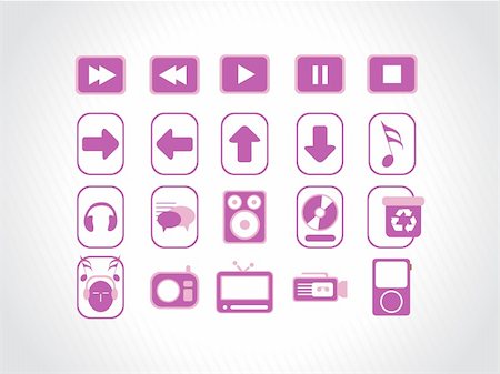 simsearch:400-05008263,k - vector media icons sets Stock Photo - Budget Royalty-Free & Subscription, Code: 400-05134953