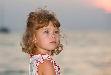 evening dress on beach - Portrait of little white girl having fun on the beach Stock Photo - Budget Royalty-Free & Subscription, Code: 400-05135019