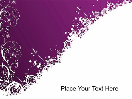 elegant swirl vector accents - preety purple greeting card, vector illustration Stock Photo - Budget Royalty-Free & Subscription, Code: 400-05135089