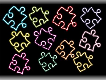 simsearch:400-05288074,k - black background with colourful jigsaw illustration Stock Photo - Budget Royalty-Free & Subscription, Code: 400-05135080