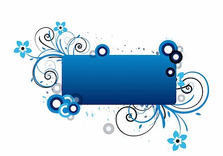 blue text frame with floral design Fotografie stock - Microstock e Abbonamento, Codice: 400-05135131