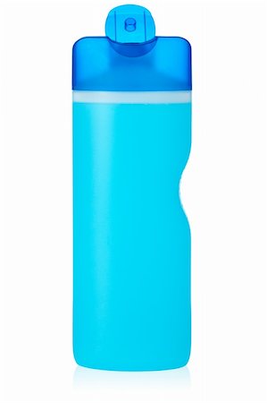 simsearch:400-04775286,k - Opened plastic bottle with soap or shampoo without label reflected on white background Stock Photo - Budget Royalty-Free & Subscription, Code: 400-05135330