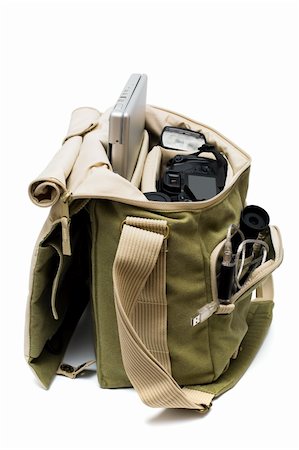 fototasche - The camera, lens, flash and laptop in a bag Stockbilder - Microstock & Abonnement, Bildnummer: 400-05135505