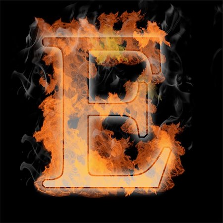 Burning Letter with true flames and smoke - other letters in my portfolio Stock Photo - Budget Royalty-Free & Subscription, Code: 400-05135683