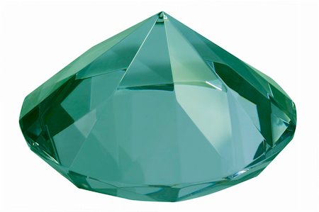simsearch:400-06766855,k - Green diamond of glass - isolated on white background Stock Photo - Budget Royalty-Free & Subscription, Code: 400-05135732