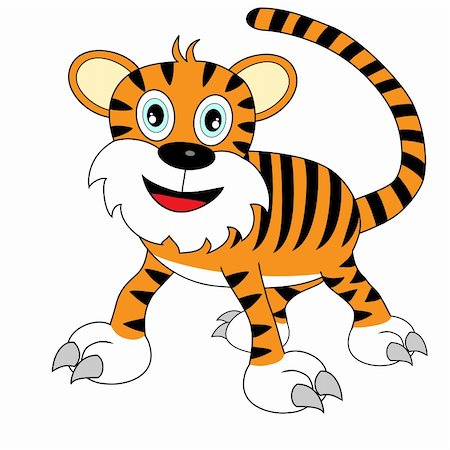 Illustration of A Cute Happy Looking Cartoon Tiger Stock Photo - Budget Royalty-Free & Subscription, Code: 400-05135754