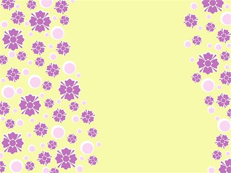 simsearch:400-03932916,k - Floral background in retro 60's style. Graphics are grouped and in several layers for easy editing. The file can be scaled to any size. Foto de stock - Royalty-Free Super Valor e Assinatura, Número: 400-05136231