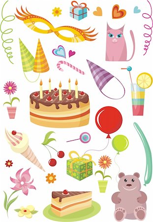 happy birthday set Stock Photo - Budget Royalty-Free & Subscription, Code: 400-05136327