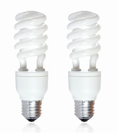 simsearch:400-04263435,k - Two energy saving bulb isolated on white background Photographie de stock - Aubaine LD & Abonnement, Code: 400-05136445