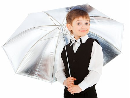 simsearch:400-04218582,k - Boy under silver umbrella Photographie de stock - Aubaine LD & Abonnement, Code: 400-05136656