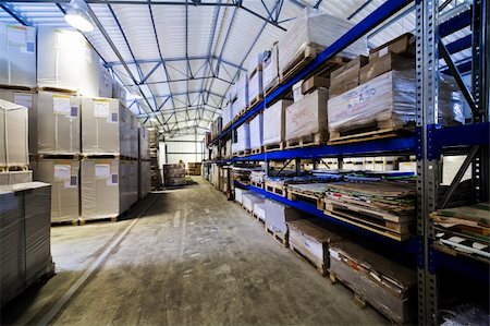 steel shelf - storage of goods in a modern warehouse Stock Photo - Budget Royalty-Free & Subscription, Code: 400-05136765