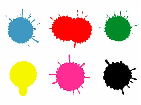 Set of blots and stains. Stains and blots are made by ink on a paper, photographed, processed in Photoshop, exported in Illustrator. Software Used: Adobe Illustrator 10. Stockbilder - Microstock & Abonnement, Bildnummer: 400-05137015