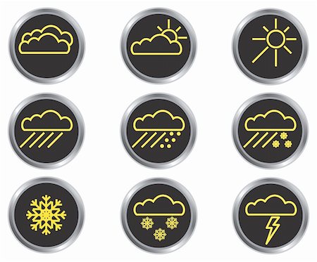 Set of badges with symbols of the weather phenomena. Stockbilder - Microstock & Abonnement, Bildnummer: 400-05137038