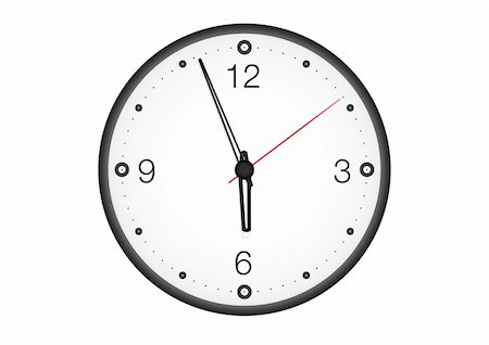 Office wall clock. High-detailed vector artwork. Stock Photo - Budget Royalty-Free & Subscription, Code: 400-05137078