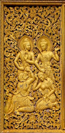 dpix (artist) - a golden frame with 4 budhist figures and ornaments Photographie de stock - Aubaine LD & Abonnement, Code: 400-05137351