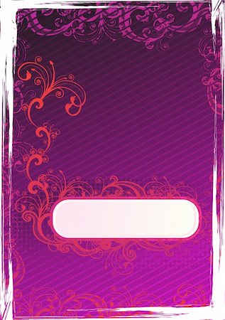 simsearch:400-04043485,k - Vector illustration of grunge purple wallpaper with floral copy-space Stock Photo - Budget Royalty-Free & Subscription, Code: 400-05137411