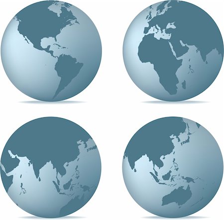 illustration of a silver world globe set Stock Photo - Budget Royalty-Free & Subscription, Code: 400-05137443
