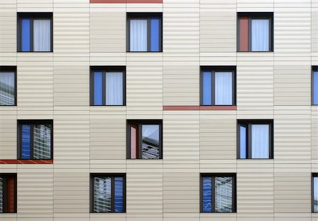 Modern windows mosaic in contemporary modular facade system Stockbilder - Microstock & Abonnement, Bildnummer: 400-05137661