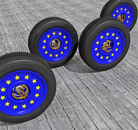 simsearch:400-05358713,k - 3d of classica car wheel european flag colors Foto de stock - Royalty-Free Super Valor e Assinatura, Número: 400-05137690
