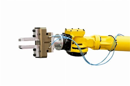 robotic arm - Close up shot of yellow robotic head isolated Stock Photo - Budget Royalty-Free & Subscription, Code: 400-05137789