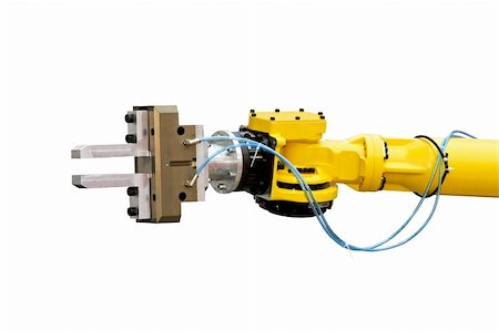 robotic hands - Close up shot of yellow robotic head isolated Stock Photo - Budget Royalty-Free & Subscription, Code: 400-05137789