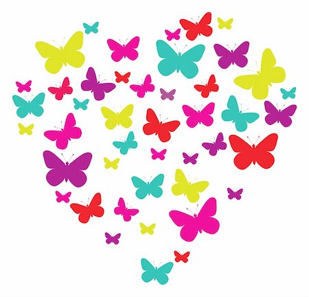 simsearch:400-05241823,k - butterflies heart isolated on white Photographie de stock - Aubaine LD & Abonnement, Code: 400-05137780