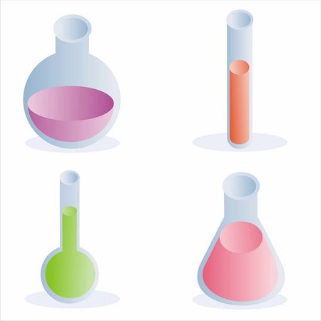 pink science - set of 4 chemical buttles Stock Photo - Budget Royalty-Free & Subscription, Code: 400-05137850