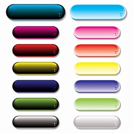 simsearch:400-04177289,k - Collection of colorful gel filled buttons with shadow effect Stock Photo - Budget Royalty-Free & Subscription, Code: 400-05138173