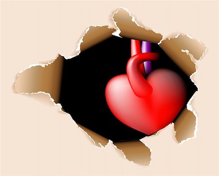 paper torn curl - hole in my body with the heart Stock Photo - Budget Royalty-Free & Subscription, Code: 400-05138422