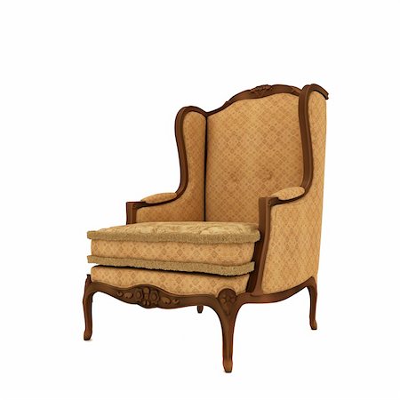 One classic armchair isolated on white background Stockbilder - Microstock & Abonnement, Bildnummer: 400-05138704