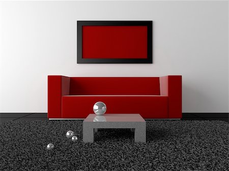 Interior design - Red, black and metal Stockbilder - Microstock & Abonnement, Bildnummer: 400-05138729