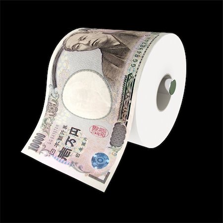 dry the bed sheets - fine 3d illustration of toilet paper make with yen Photographie de stock - Aubaine LD & Abonnement, Code: 400-05138900