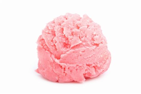 Delicious strawberry ice cream ball on white background. Shallow depth of field Foto de stock - Super Valor sin royalties y Suscripción, Código: 400-05138945