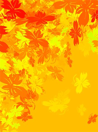 dried leaf ornaments - Autumn background with leaves falling down. Warm colors, from yellow to red. Space for copy. Stock Photo - Budget Royalty-Free & Subscription, Code: 400-05139390