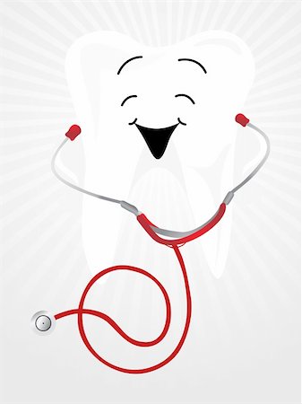 isolated teeth and stethoscope with  abstract rays background Stock Photo - Budget Royalty-Free & Subscription, Code: 400-05139490