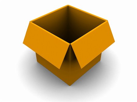 simsearch:400-06205380,k - 3d illustration of empty orange box over white background Foto de stock - Super Valor sin royalties y Suscripción, Código: 400-05139767
