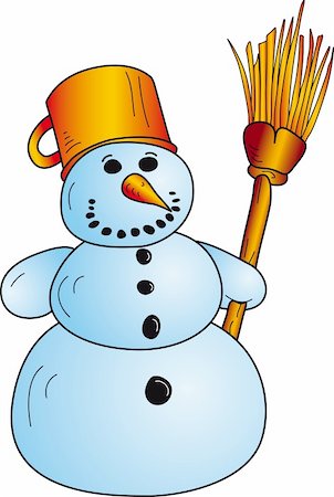 simsearch:400-05693542,k - Snowman isolated on white background Photographie de stock - Aubaine LD & Abonnement, Code: 400-05139995