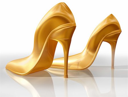 sparkly high heels - Illustration of a pair of elegant gold high heel shoes Stock Photo - Budget Royalty-Free & Subscription, Code: 400-05130119