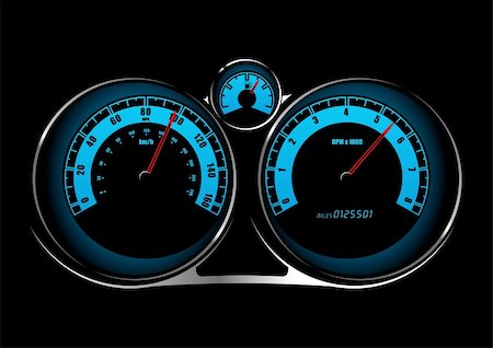 simsearch:400-08340626,k - Speedometer illustration with vivid colors Stock Photo - Budget Royalty-Free & Subscription, Code: 400-05130204
