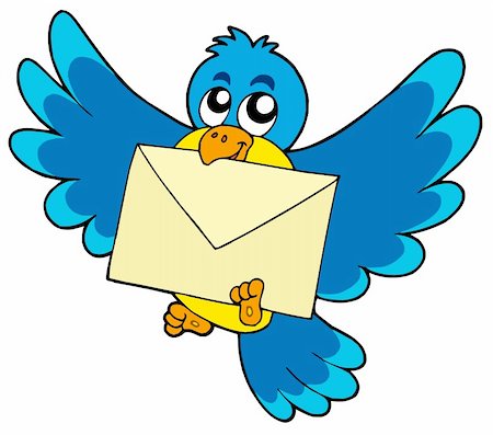 simsearch:400-04350456,k - Cute bird with envelope - vector illustration. Stock Photo - Budget Royalty-Free & Subscription, Code: 400-05130451