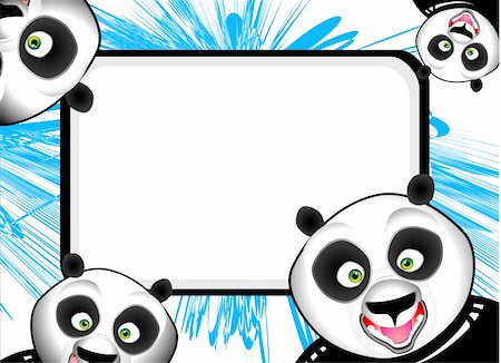 Cartoon Style Panda Frame background with abstract design elements Stock Photo - Budget Royalty-Free & Subscription, Code: 400-05130788