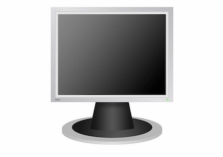 simsearch:400-04683563,k - The high resolution of image LCD of the monitor isolated white  background (4:3) with the button and a bulb - "is included") Fotografie stock - Microstock e Abbonamento, Codice: 400-05130864