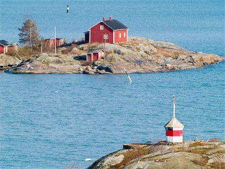 A wooden cottage in archipelage in Finland Stockbilder - Microstock & Abonnement, Bildnummer: 400-05130975