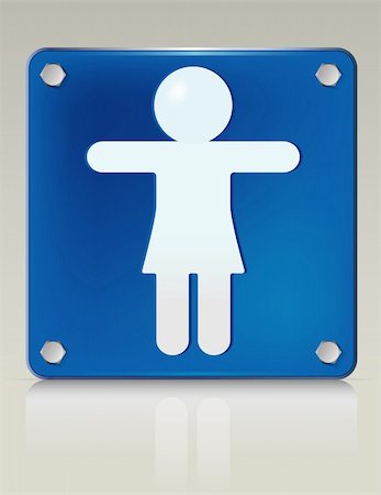 simsearch:400-05131090,k - Stylish 3D illustration of female symbol on a restroom sign. Easy-edit file. More like this in my portfolio. Stock Photo - Budget Royalty-Free & Subscription, Code: 400-05131091